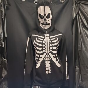 URBAN HERITAGE Black Skeleton Bone Hoodie